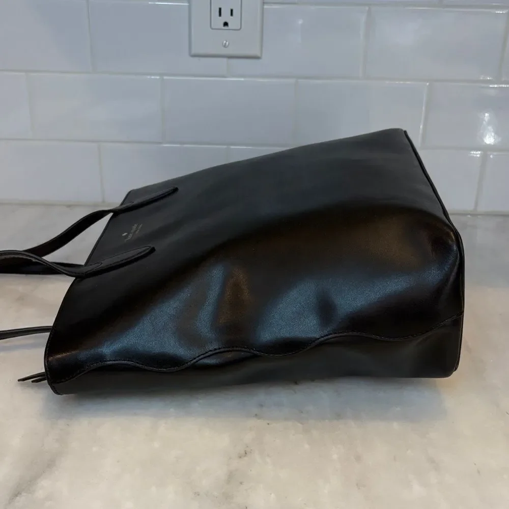 Kate Spade Bag Purse Handbag Leather Large Shopper Tote Black Pocketbook